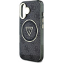 Guess Etui IML 4G z brokatem i trójkątnym logo z MagSafe na iPhone'a 16 - szare