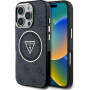 Guess Etui IML 4G z brokatem i trójkątnym logo z MagSafe do iPhone'a 16 Pro - szare