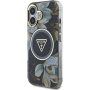 Guess Etui IML Glitter Magnolia i logo trójkąta z MagSafe do iPhone'a 16 - czarne