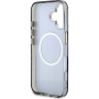 Guess Etui IML Glitter Magnolia i logo trójkąta z MagSafe do iPhone'a 16 - czarne