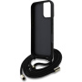 Guess 4G Metalowe etui z logo na ramię ze smyczą do iPhone'a 16 - Brązowe