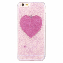 Ochronne etui tylne ze wzorem serca i błyszczkami dla Apple iPhone 6 Plus / 6S Plus - fioletowe