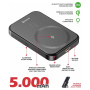 Swissten Bezprzewodowy MagSafe powerbank ze stojakiem i portem USB-C - 5 000 mAh - czarny