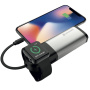 Powerbank Swissten z wbudowanym kablem Lightning, ładowaniem bezprzewodowym dla Apple Watch i portem USB-A - 6 700 mAh - srebrna