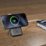Swissten bezprzewodowy MagSafe powerbank ze stojakiem i portem USB-C - 10 000 mAh - czarny