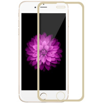 Super trwałe szkło hartowane (Tempered Glass) do części przedniej Apple iPhone 6 / 6S - cienka złota ramka