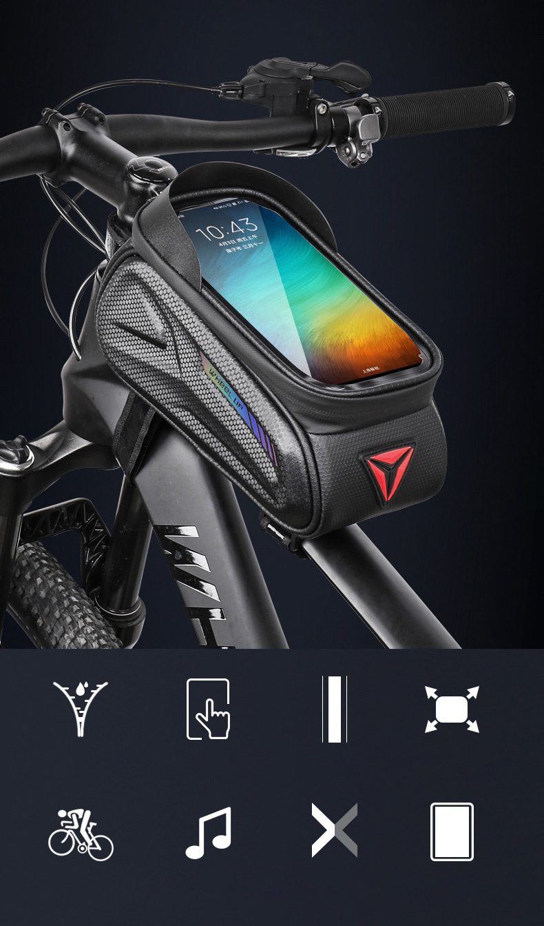 Wheel up Bike Bag wodoodporna torba rowerowa z miejscem na iPhone'a - czarna