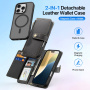 DUX DUCIS Etui Lawa 2w1 z odpinaną klapką i MagSafe oraz portfelem do iPhone'a 16 Pro - czarne