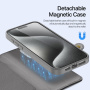 DUX DUCIS Etui Lawa 2w1 z odpinaną klapką i MagSafe oraz portfelem do iPhone'a 15 Pro - Szare