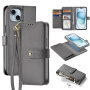 DUX DUCIS Etui Lawa 2w1 z odpinaną klapką i MagSafe oraz portfelem do iPhone'a 15 Plus - Szare