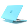 Matowe przezroczyste etui z rozkładaną podstawką do MacBook Pro 16" (A2485 / A2780 / A2991 / A3186 / A3403 / A3428 / A3429) - niebieskie