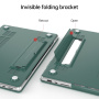 Matowe przezroczyste etui z rozkładaną podstawką do MacBook Pro 16" (A2485 / A2780 / A2991 / A3186 / A3403 / A3428 / A3429) - niebieskie