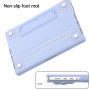 Matowe przezroczyste etui z rozkładaną podstawką do MacBook Pro 16" (A2485 / A2780 / A2991 / A3186 / A3403 / A3428 / A3429) - niebieskie