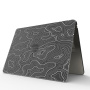 Matowy, przezroczysty pokrowiec z abstrakcyjnym motywem na MacBooka Pro 15" (A1398) - czarny