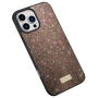 SULADA Eleganckie etui z brokatem na iPhone'a 16 Pro - brązowe