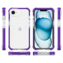 Przezroczyste etui z kolorową ramką do iPhone 16e / 17e - fioletowy