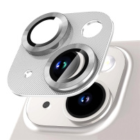 NORTHJO szkło hartowane z metalową ramką chroniące obiektywy aparatów do iPhone'a 14 / 14 Plus - srebrne
