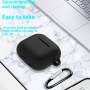 Silikonowe etui z karabińczykiem i smyczą zapobiegającą zgubieniu do AirPods 4 / 5 - białe