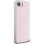 Guess Grained Classic Logo etui z MagSafe do iPhone 16e / 17e - różowy
