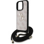 Guess 4G Metalowe etui z logo i smyczą na iPhone'a 15 Pro Max - różowe