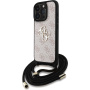 Guess 4G Metalowe etui z logo na ramię ze smyczą do iPhone'a 16 Pro Max - różowe