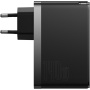 Baseus GaN5 Pro Zestaw szybkiej ładowarki z portami 2x USB-C / USB-A i kablem USB-C do USB-C - 140W - 1 m - czarny