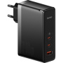 Baseus GaN5 Pro Zestaw szybkiej ładowarki z portami 2x USB-C / USB-A i kablem USB-C do USB-C - 140W - 1 m - czarny