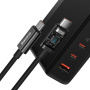 Baseus GaN5 Pro Zestaw szybkiej ładowarki z portami 2x USB-C / USB-A i kablem USB-C do USB-C - 140W - 1 m - czarny