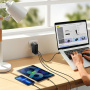 Baseus GaN5 Pro Zestaw szybkiej ładowarki z portami 2x USB-C / USB-A i kablem USB-C do USB-C - 140W - 1 m - czarny
