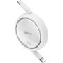 Baseus Free2Draw mini wysuwany kabel ładująco-transmisyjny - USB-C do USB-C - 1 m - biały