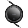 Baseus Free2Draw mini wysuwany kabel ładująco-transferowy - USB-C do USB-C - 1 m - czarny