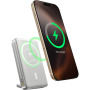 Baseus Nomos bezprzewodowy MagSafe powerbank z wbudowanym kablem USB-C i portem USB-C - 10 000 mAh - srebrny