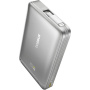 Baseus Nomos bezprzewodowy MagSafe powerbank z wbudowanym kablem USB-C i portem USB-C - 10 000 mAh - srebrny