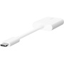 BELKIN RockStar adapter audio i ładowania - 2x USB-C do USB-C - biały