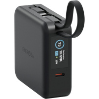 ENERGEA MagPac Mini Plus bezprzewodowy MagSafe powerbank z 2x zintegrowanym kablem USB-C i portem USB-C - 10 000 mAh - czarny