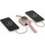 ENERGEA MagPac Mini Plus bezprzewodowy MagSafe powerbank z 2x zintegrowanym kablem USB-C i portem USB-C - 10 000 mAh - różowy