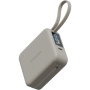ENERGEA MagPac Mini Plus bezprzewodowy MagSafe powerbank z 2x zintegrowanym kablem USB-C i portem USB-C - 10 000 mAh - beżowy