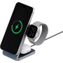 ENERGEA MagTrio Plus 3w1 Składana Magnetyczna Bezprzewodowa Podstawka ładująca do iPhone / Apple Watch / AirPods - 15W - granatowy
