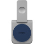 ENERGEA MagDuo 2w1 Składana Bezprzewodowa Ładowarka MagSafe do iPhone / Apple Watch - 15W - szara