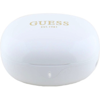 Guess Błyszczące Classic Słuchawki bezprzewodowe TWS z logo - białe