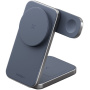 ENERGEA MagTrio Plus 3w1 Składana Magnetyczna Bezprzewodowa Podstawka ładująca do iPhone / Apple Watch / AirPods - 15W - granatowy