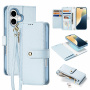 DUX DUCIS Etui Lawa 2w1 z odpinaną klapką i MagSafe oraz portfelem do iPhone'a 16 Plus - niebieskie