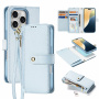 DUX DUCIS Etui Lawa 2w1 z odpinaną klapką z MagSafe i portfelem do iPhone'a 16 Pro - niebieskie