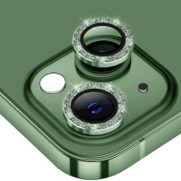 ENKAY szkło z brokatowymi ramkami chroniące tylne obiektywy aparatu do iPhone'a 14 / 14 Plus - zielone
