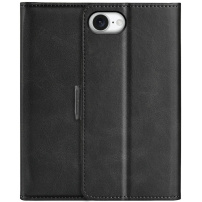 Etui z klapką ze skóry PU do iPhone 16e / 17e - czarne