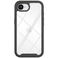 Wstrząsoodporne etui z kolorową ramką do iPhone 16e / 17e - czarne