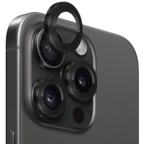 NORTHJO szkło z metalową ramką chroniące tylne obiektywy aparatu do iPhone'a 15 Pro / 15 Pro Max - czarne