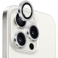 NORTHJO szkło z metalową ramką chroniące tylne obiektywy aparatu do iPhone'a 15 Pro / 15 Pro Max - srebrny
