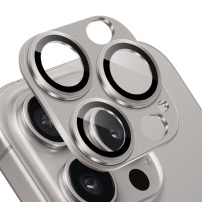 NORTHJO szkło hartowane z metalową ramką chroniące obiektywy aparatów do iPhone'a 15 Pro / 15 Pro Max - szary