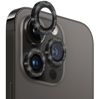 NORTHJO szkło z ramkami z brokatem chroniące tylne obiektywy aparatu do iPhone'a 12 Pro Max - czarne